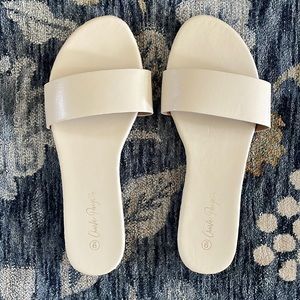 Size 9, Charlie Paige, Eggshell color, sandals